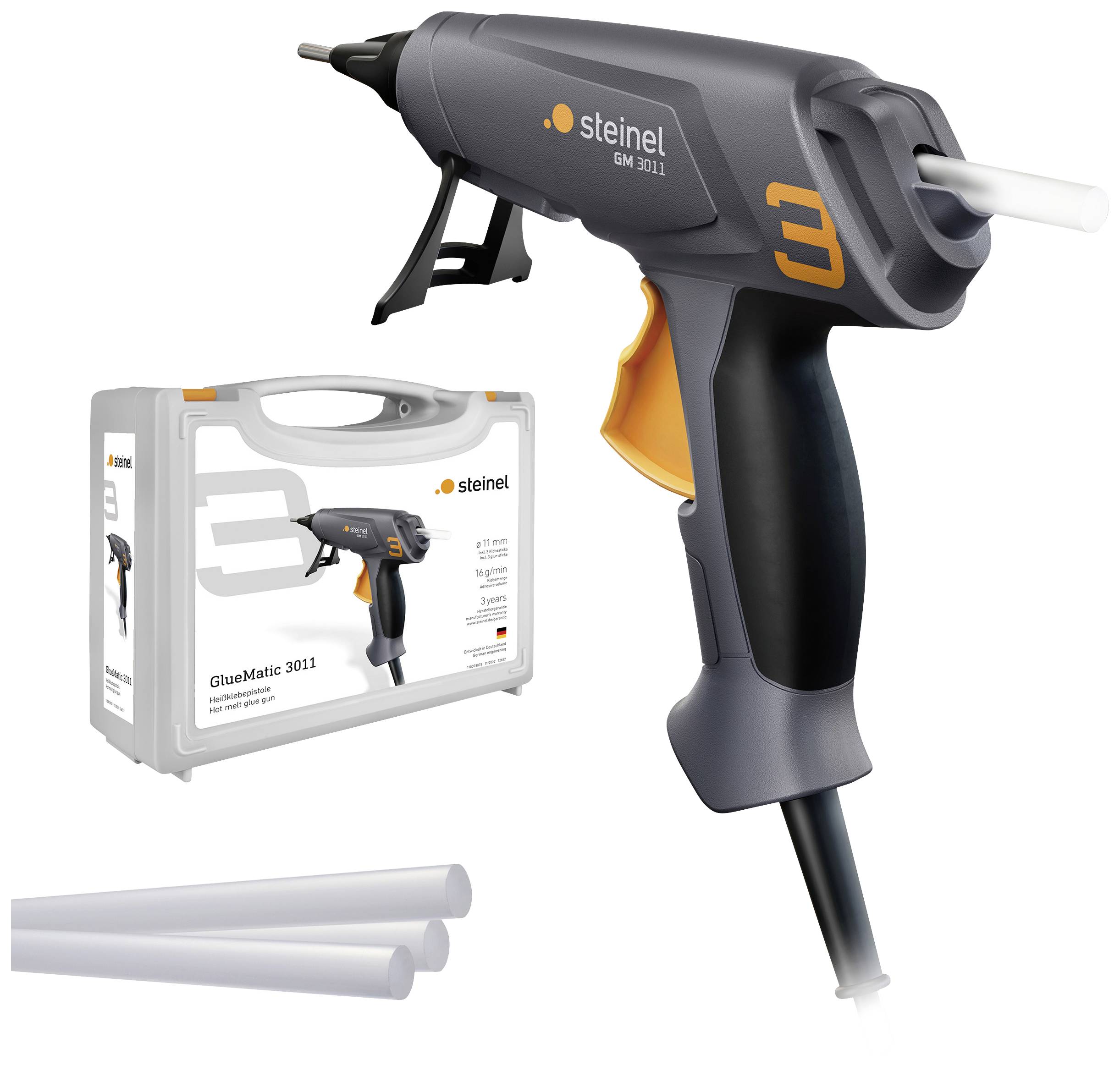 Steinel KLEBEPISTOLE GLUEMATIC 3011 KF Glue gun incl. case 11 mm 45 W 100 V 1 pc(s)