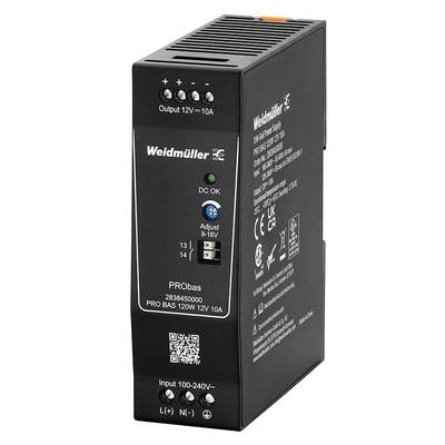 Weidmüller PRO BAS 120W 12V 10A Rail mounted PSU (DIN) Content 1 pc(s)