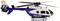 A police helicopter with 'Police' and 'D-HBBZ' markings, photographed from the side, painted white and blue.