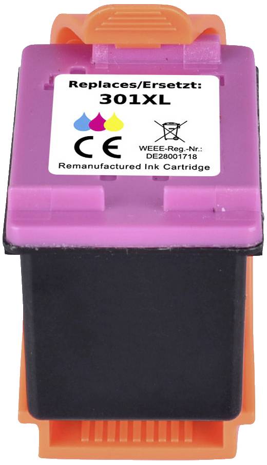 Ink cartridge 301XL, recycled, replaces the original, with CE marking.
