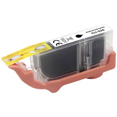 Printer cartridge with the inscription 'Replace/Ersetzt: CLI-526'. Contains ink symbol and CE marking. Transparent casing.