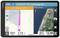 Navigation device shows route to destination 'Via Campagnola'. Distance: 400 m to exit. Speed: 53 km/h. Destination reachable in 61 km.