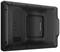 Back of a black electronic device with clear ventilation slots and connections. Simple, rectangular shape.