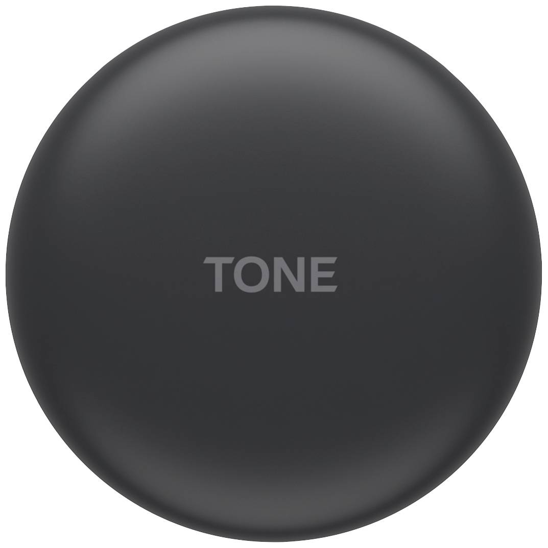 Round, black button with the word 'TONE' in the centre, likely part of an electronic device for tone control.