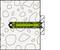 A green wall plug fastening shown in a patterned wall. Demonstrates the correct installation of screw anchors in hard surfaces.