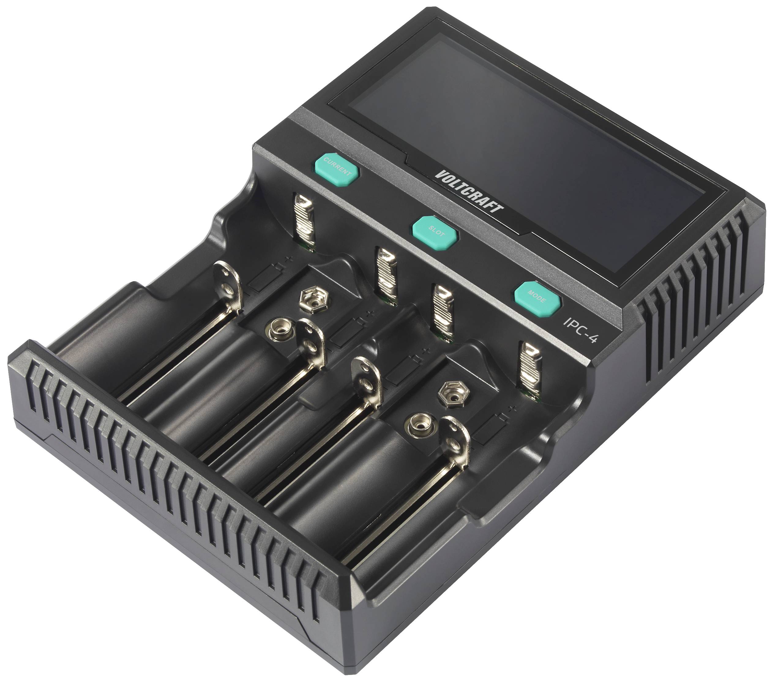 VOLTCRAFT IPC-4 Charger for cylindrical cells Li-ion, LiFePO, NiMH, NiCd, LiFePO4 A, AA , AAA , AAAA, C, Sub C, D, 32650, 26650, 26500, 22650, 21700, 18650,