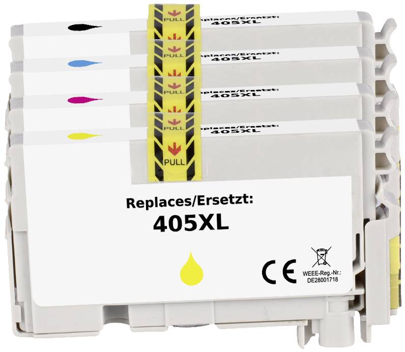 Renkforce Ink cartridge replaced Epson 405XL, T05H6, T05H1, T05H2, T05H3, T05H4 Compatible Set Black, Cyan, Magenta, Yel-2
