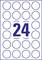 A sketch with a large blue '24' in the centre, surrounded by empty blue circles in a grid.