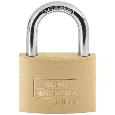 A padlock with an engraved logo 'Burg Wächter C-line'. Robust, hardened steel shackle for additional security.