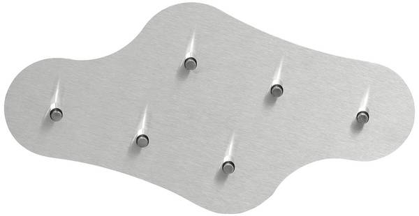 Burg Wächter Key rack Nuvola 6400/6 Ni 9430 No. of hooks 6 Stainless steel