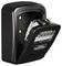 Black key safe with a number lock, half open, showing number dials and the 'Burg Wächter' logo.
