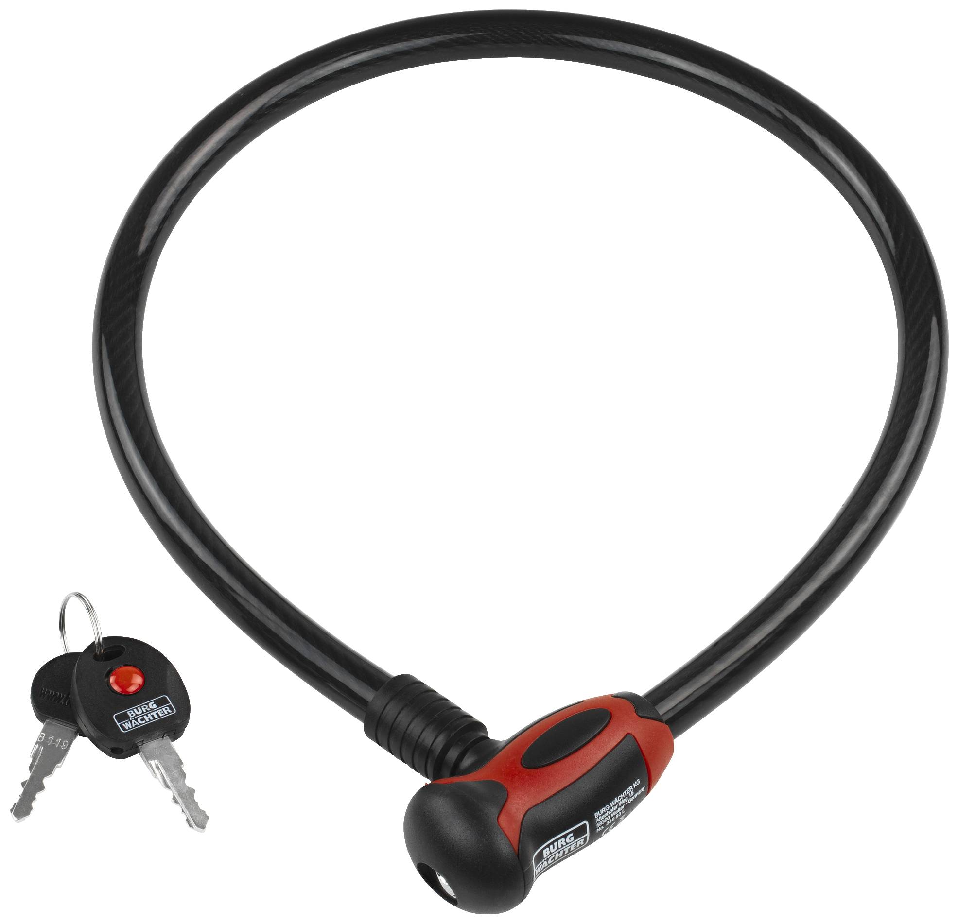 Burg Waechter 345 80 L Steel cable lock No colour selection Key lock