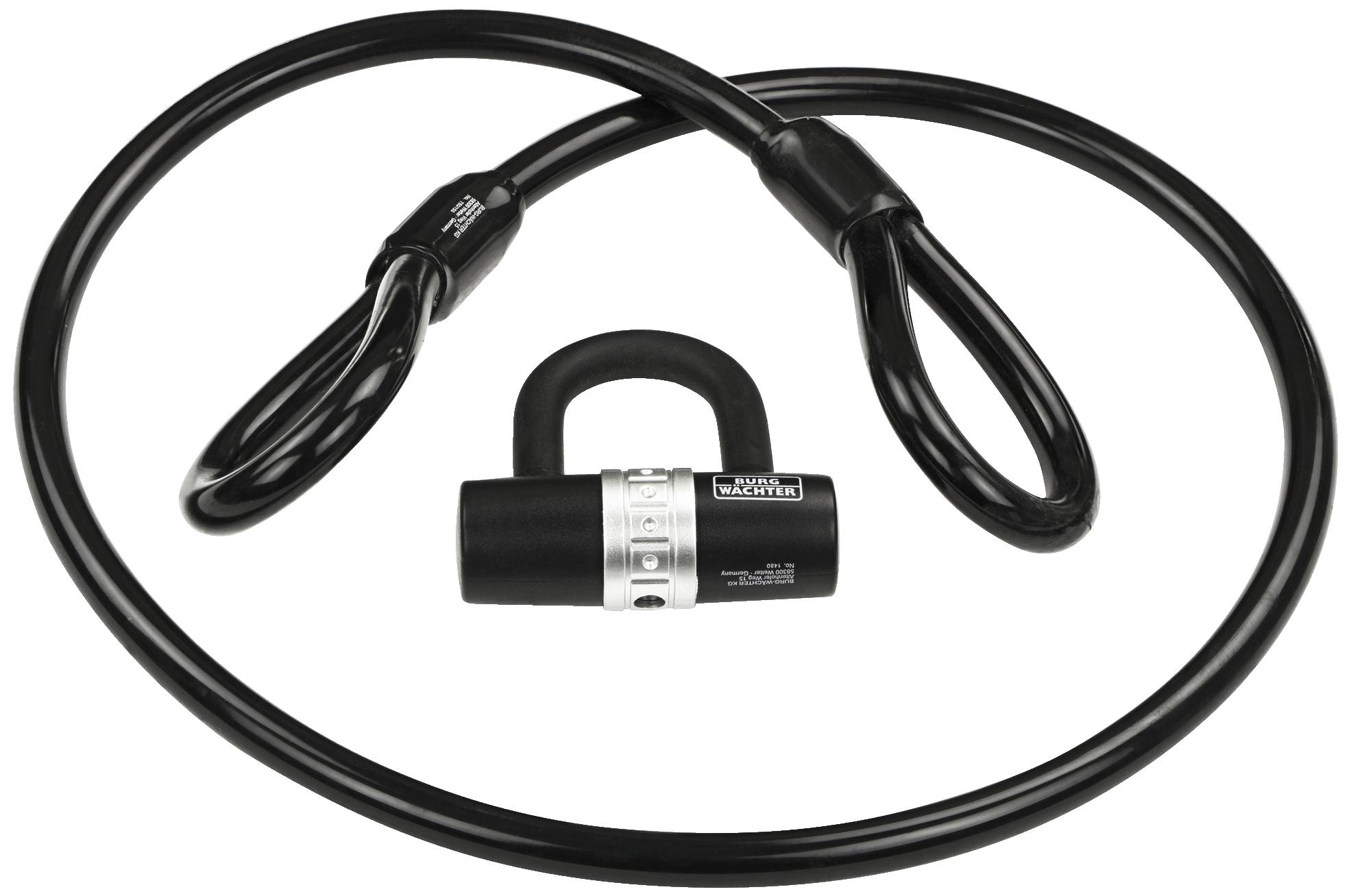 Burg Waechter 750 150 + 1480 Spiral cable lock Black Key lock