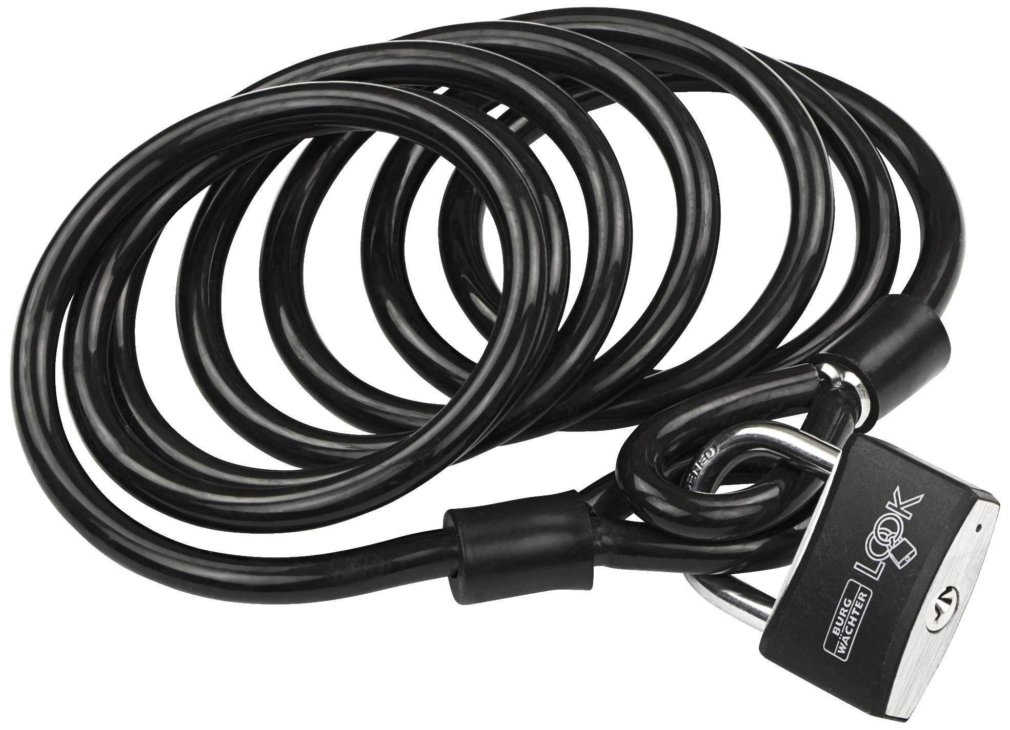 Burg Waechter 750 250 + 402/50 Spiral cable lock Black Key lock