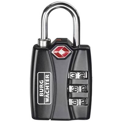 Black padlock with number code and brand logo, three numbered dials set to the digits '3', '2', '2'.