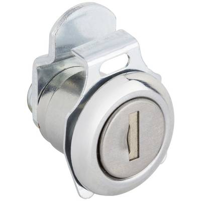 Metal lock with a keyhole, suitable for securing cabinets or drawers.