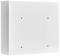 A white, rectangular box with four visible holes at the corners, potentially designed for wall mounting.