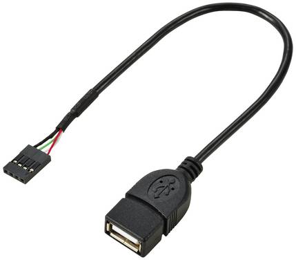 Renkforce USB cable  USB 2.0 Pinheader 4-pin , USB-A socket 0.20 m Black  RF-5719746