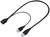 A USB cable with two male connectors and one female connector, suitable for extending or connecting devices.