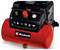 Red Einhell portable air compressor with black control panel, pressure gauge, and 8 bar, 6 L labels<br>