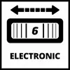 'Electronic' shows an electronic component with an arrow indicating horizontal movement, and the number 6.