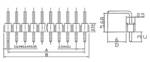 Terminal strip 1x40p. Angled RM 2.54