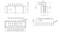 Technical drawing of a connector with dimensions and contact numbers. Detailed views of side, top, and front perspectives.