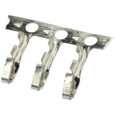 Metal clip with three interlocking grippers for electrical connections, used for securely fastening cables.