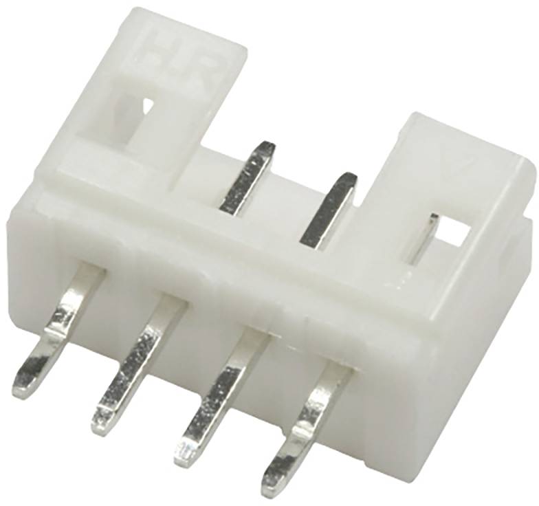 Four-pin plastic plug, suitable for electrical connections.