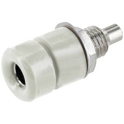 A grey compressed air connector with metal threading.