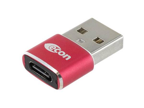 USB 2.0 compact adapter a St./C BU., red Adapter U2ECART U2ECART econ connect Content: 1 pc(s)