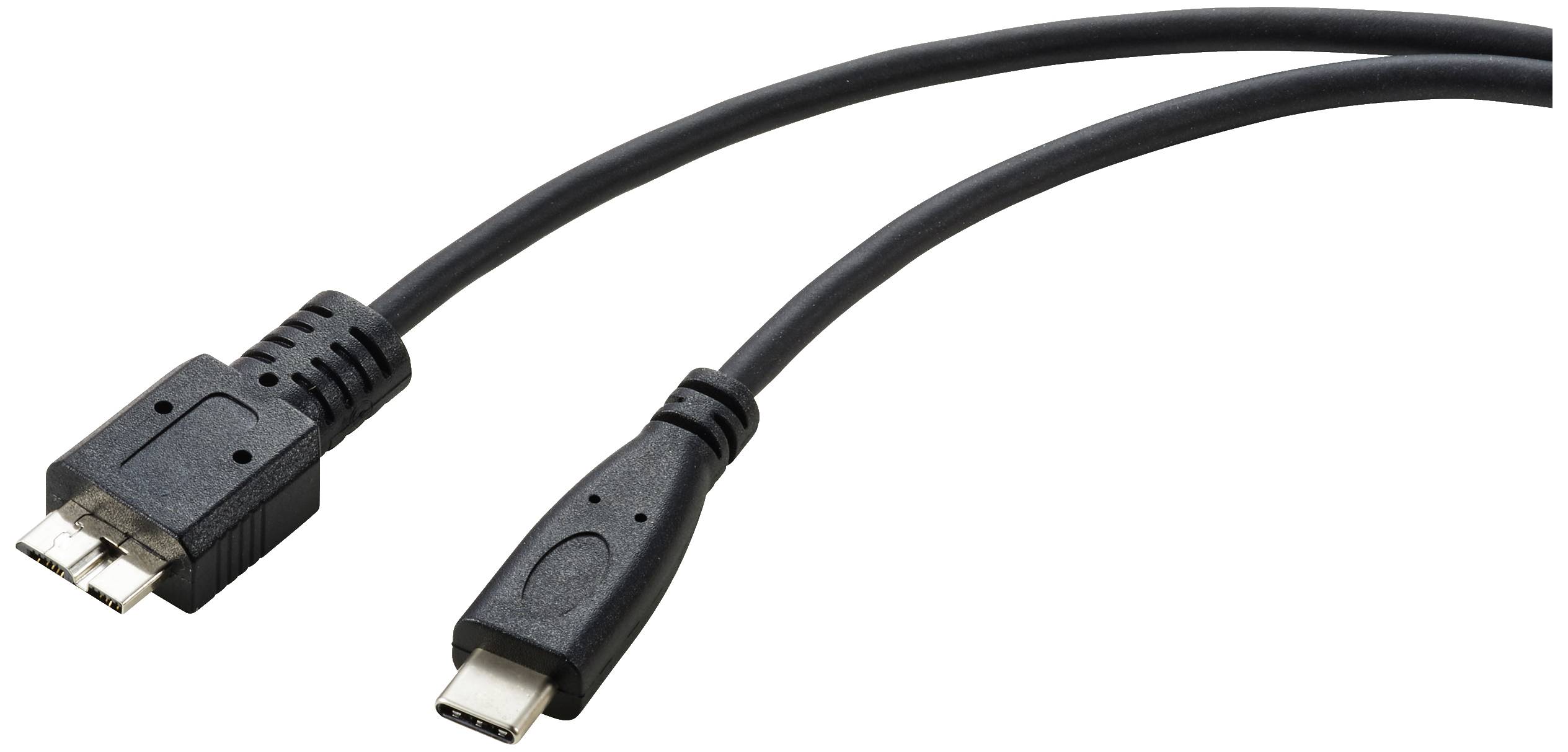 Renkforce USB 3.2 1st Gen (USB 3.0) Adapter cable [1x USB-C® plug - 1x USB 3.2 1st Gen connector Micro B (USB 3.0)] RF-5720384 0.50 m Round