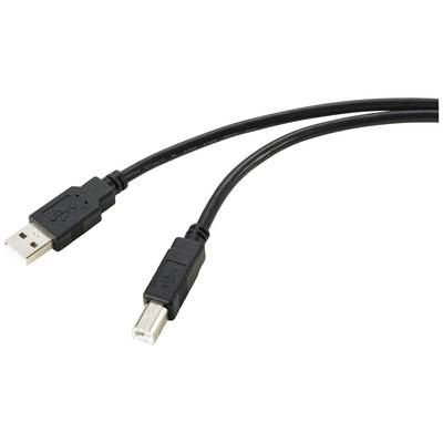 Renkforce USB cable USB 2.0 USB-A plug, USB-B plug 15.00 m Black Battery / signal amplifier combo RF-5720400
