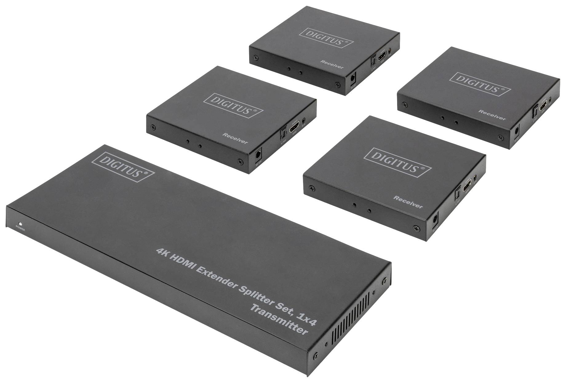 Digitus DS55515 HDMI Adapter [1x HDMI socket 4x HDMI socket] Black