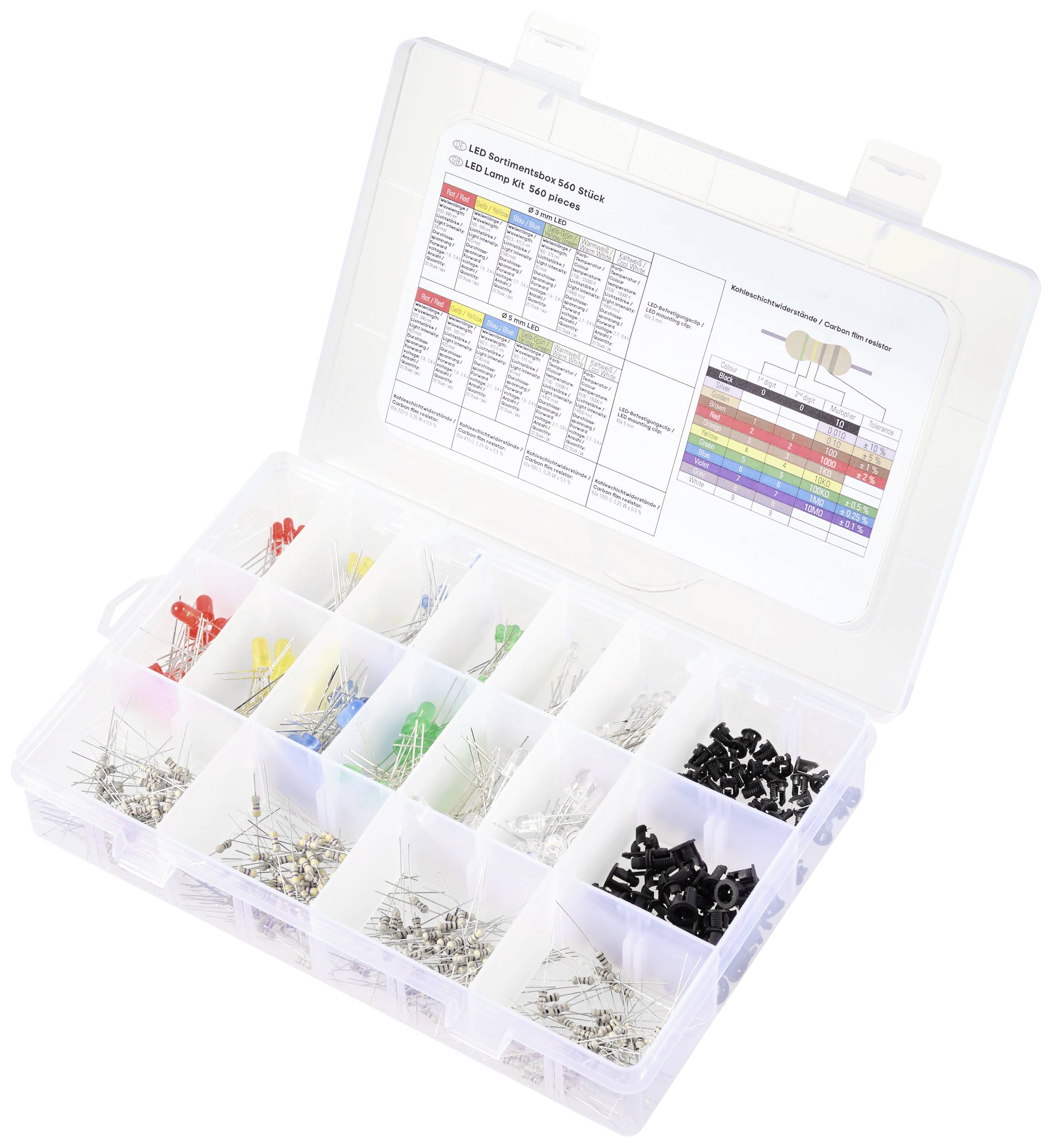 TRU COMPONENTS LED wired Red, Yellow, Blue, Yellow-green, Warm white, Cold white Circular 3 mm, 5 mm 55 mcd, 330 mcd, 420 mcd, 2500 mcd, 14400 mcd 30 ° 20 mA