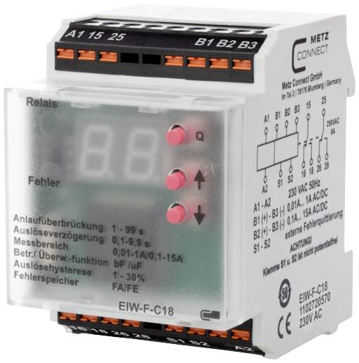 Monitoring relay 230 V AC (max) 2 change-overs Metz Connect 1102720570 1 pc(s)