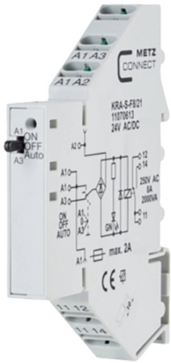 Coupler module 24, 24 V AC, V DC (max) 1 change-over Metz Connect 11070613 1 pc(s)