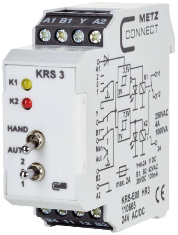Threshold switch 24, 24 V AC, V DC (max) 1 change-over Metz Connect 110665 Piece 1 pc(s)