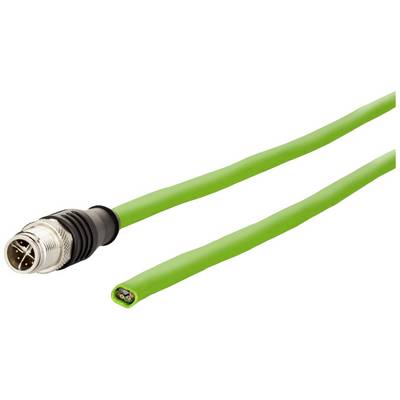 Metz Connect 142M2X10050 M12 Network cable, patch cable CAT 6A S/FTP 5.00 m Green PUR coating, Acid-resistant, Ozone-res-0