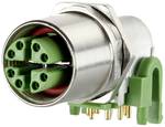 PCB socket M12, X-coded, 8-pin, IP67, 90° angled, Max. 5 mm wall thickness