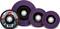 'Three grinding discs in different sizes, violet grit, with visible metal core. Left disc shows brand and details.'