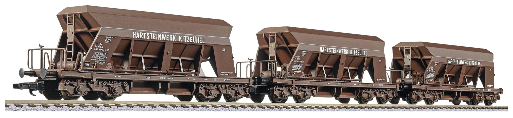 Image of Liliput L230169 H0 set of 3 gravel wagons Hard stone works Kitzbuehel of OeBB