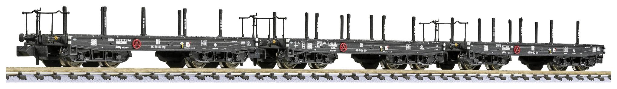 Liliput L260179 N set of 4-axles. Heavy load wagon SSys 65-50 of DR