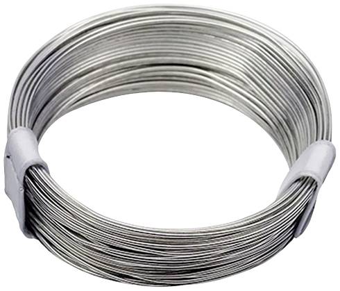 A coiled bundle of silver-coloured wire.