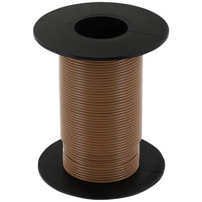 Brown copper wire on a black plastic reel, suitable for electrical installations. Resting on a light surface.