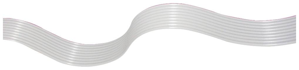 A transparent, wavy plastic tape against a white background.