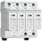 A four-pole surge arrester for protection of electrical installations, with a trigger station and multiple technical details.