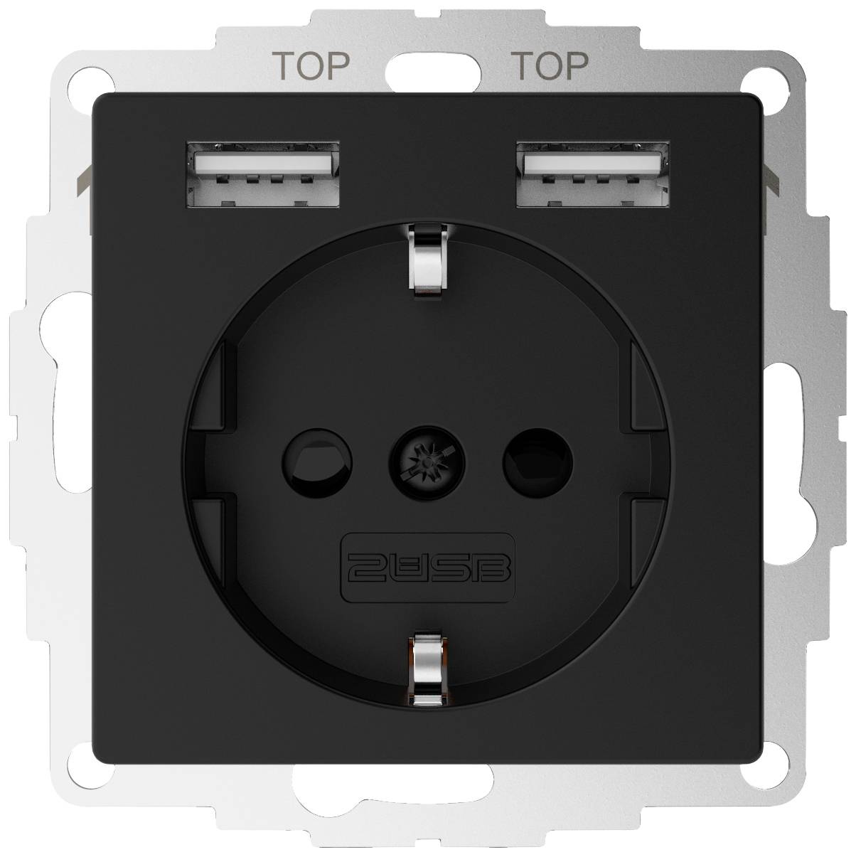 2USB 2U-449634 Dry-lining box Black (matt)