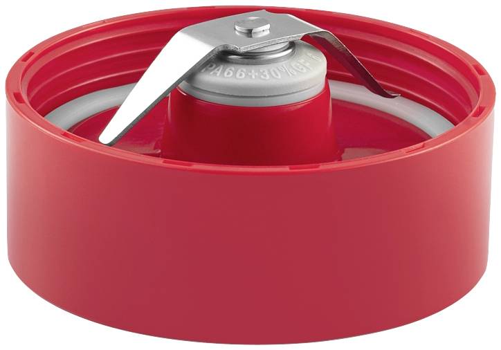 Red lid with integrated metal closure, serves as a safety seal for bottles or containers.