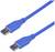 Two blue USB 3.0 cables with typical plug design, suitable for fast data transfer.